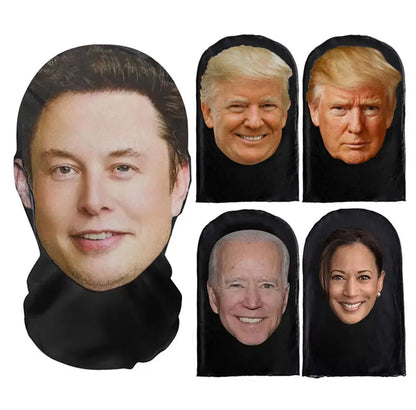 3D Funny Masks Elon Musk Full Face Pattern Printed Elastic Mesh Masks Funny Party Celebrity Cosplay Props Balaclava Headcovers
