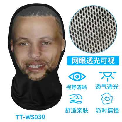 Funny 3D Printed Mask Elastic Mesh Full Face Mask for Men Women Cosplay Headwear Novelty Supplies Tricky Hood Party Cosplay Prop