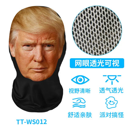 Funny 3D Printed Mask Elastic Mesh Full Face Mask for Men Women Cosplay Headwear Novelty Supplies Tricky Hood Party Cosplay Prop