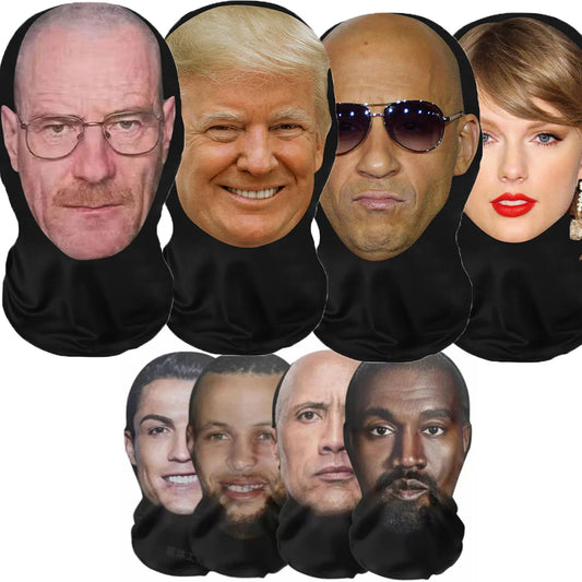 Funny 3D Printed Mask Elastic Mesh Full Face Mask for Men Women Cosplay Headwear Novelty Supplies Tricky Hood Party Cosplay Prop