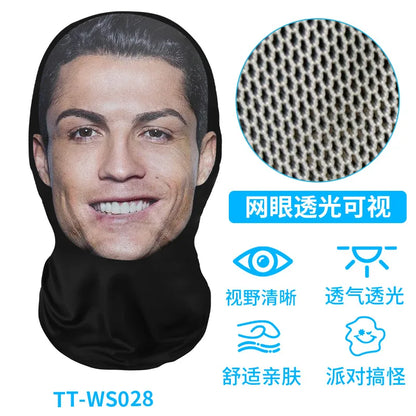 Funny 3D Printed Mask Elastic Mesh Full Face Mask for Men Women Cosplay Headwear Novelty Supplies Tricky Hood Party Cosplay Prop