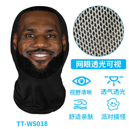 Funny 3D Printed Mask Elastic Mesh Full Face Mask for Men Women Cosplay Headwear Novelty Supplies Tricky Hood Party Cosplay Prop